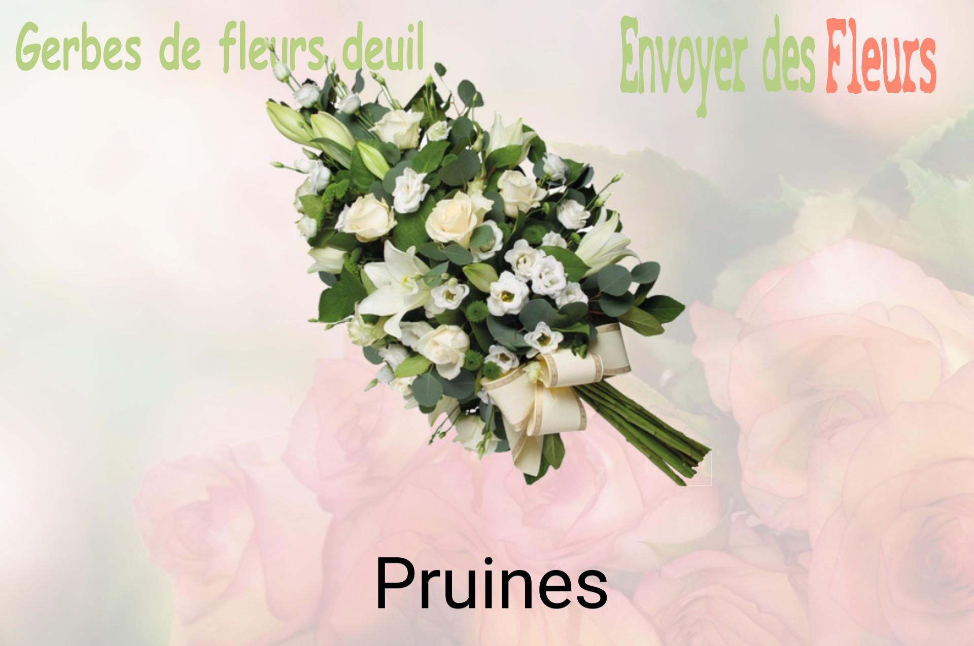 Gerbe de fleurs de deuil livrée à Pruines